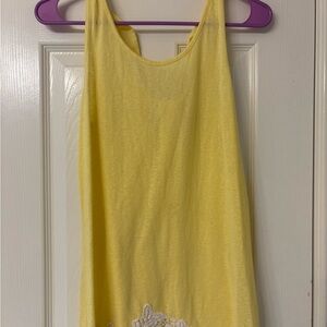 Charming Charlie Yellow Tank Top with Lace Detail